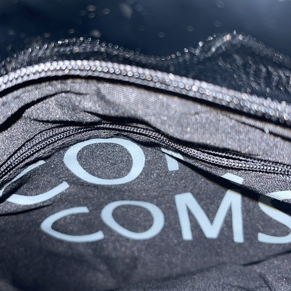 #355 Comsi Comsa Black Rose Purse Tote Satchel - Picture 5 of 10